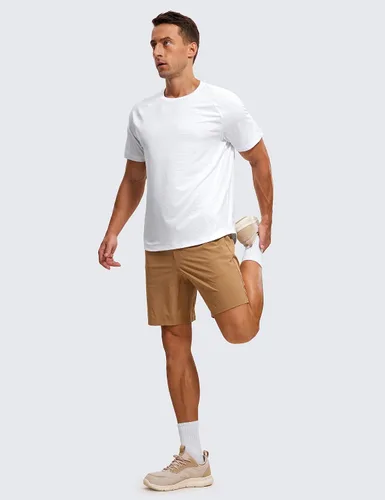 Vista 3 de CRZ YOGA Camisetas atléticas ligeras para hombre que absorben la humedad, camiseta de entrenamiento para correr, manga corta, camisetas de gimnasio