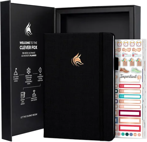 Vista 9 de Clever Fox Ultimate Achiever's Goal Planner - Diario de enfoque y productividad de 90 días. Planificador organizador diario, semanal y mensual sin