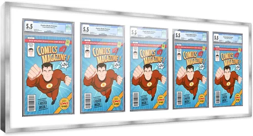 Vista 19 de Poster Palooza Marco de cómics con paspartú para 1 cómic de grado CGC, CBCS o PGX, marco de cómic de bronce para cómic de 8.125 x 13 pulgadas