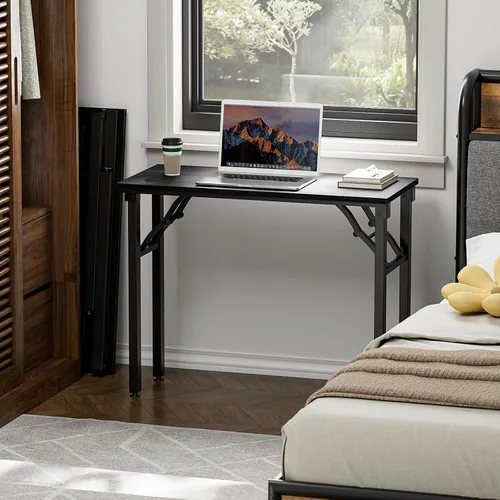 Vista 2 de TEMI Mesa de Computadora Pequeña Mesa Plegable - Escritorio de Oficina Plegable de 35.8", Sin Ensamblaje, Perfecto para Espacios Pequeños