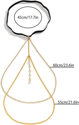 Vista 6 de Sexy Beach Multi-layere Leg Chain Crystal Thigh Chain Jewelry Summer Rhinestone Thigh Leg Chain Bikini Body Thigh Chain Jewelry for Women