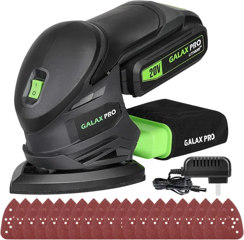 Vista 10 de GALAX PRO Lijadora de Hojas 250W 2-en-1/Lijadora de Detalles, 6000-12000 RPM Lijadora Multifunción de 6 Velocidades Variables con Caja de Polvo