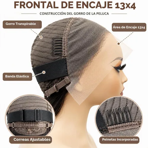 Vista 7 de Douyin - Peluca de cabello humano corto con encaje frontal HD de 13 x 4, prearrancada, sin pegamento, para mujer, pelucas de cabello humano