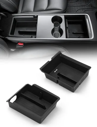 Vista 10 de YHTAUTO Caja de almacenamiento oculta con reposabrazos central para Tesla Apoyabrazos central oculto