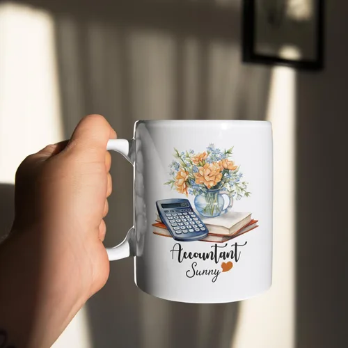 Vista 6 de Taza de café personalizada de contador, taza de contabilidad personalizada regalo para compañeros de trabajo, amigos, familia, taza de cerámica