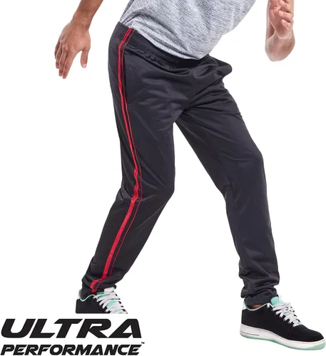 Vista 5 de Ultra Performance 3 Pack Athletic Tech Mens Joggers, Track Sweatpants for Men with Zipper Pockets