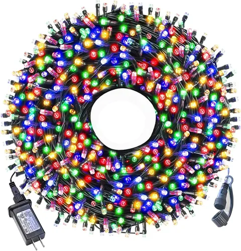 Vista 10 de Luces de Navidad para exteriores, 300 luces LED de 108 pies con 8 modos, enchufe de extremo a extremo, certificado UL, guirnalda de luces