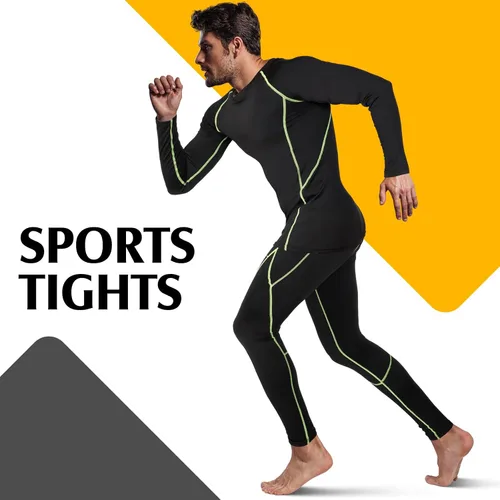 Vista 5 de Suhine 3 Pcs Men's Thermal Underwear Set Sport Winter Base Layer with Fleece Lined Base Layer Bottom Top Winter Shirt Pants
