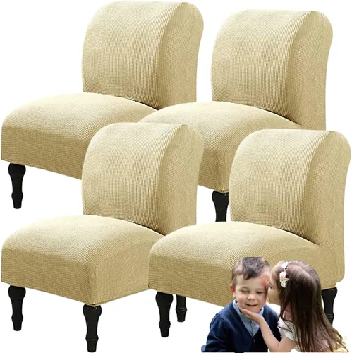 Vista 72 de Fundas elásticas para silla sin brazos, extraíbles y lavables, de elastano jacquard sin reposabrazos, protector de muebles para sala de estar, Verde