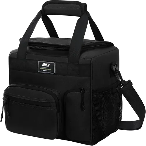 Vista 7 de MIER - Lonchera grande de 18 litros para hombres y mujeres, con aislamiento para 30 latas, color verde militar