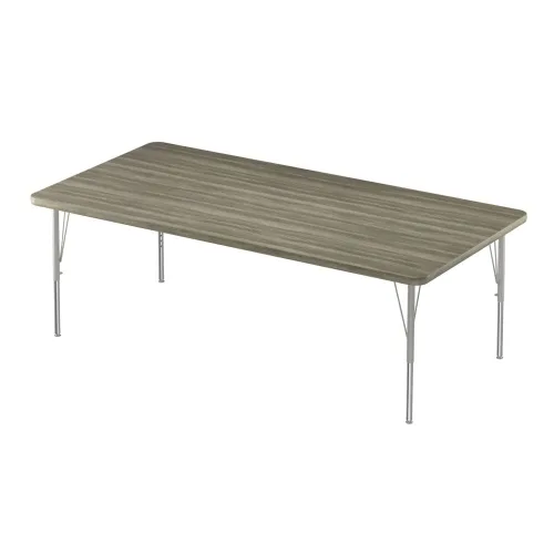 Vista 8 de Correll - Mesa rectangular de actividades para el aula de 30 x 60 pulgadas, altura ajustable (19-29 pulgadas), parte superior de granito gris, borde