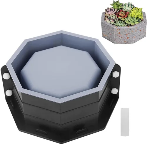 Vista 10 de Molde de silicona para plantador de cara de cabeza, multicara, molde de maceta de 8 pulgadas Interior/exterior, con forma de múltiples caras