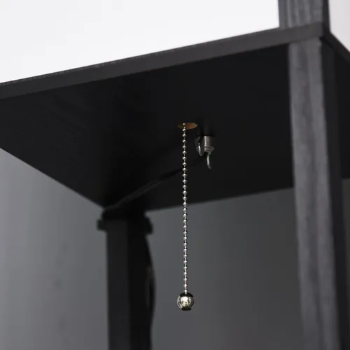 Vista 9 de HOMCOM Lámpara de pie moderna con estantes e iluminación ambiental dual Negro