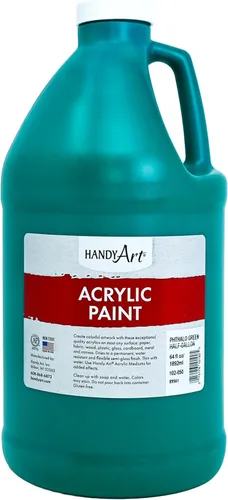 Vista 45 de Handy Art Pintura acrílica, juego de 12 colores, botellas de 16 onzas, acrílico líquido para estudiantes semibrillante, consistencia de flujo