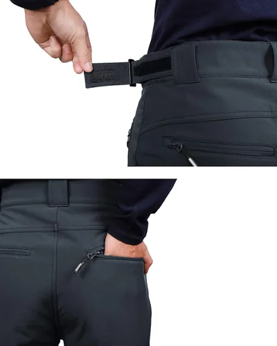 Vista 3 de Outdoor Ventures Lite - Pantalones deportivos impermeables y resistentes al viento para hombre con forro polar para senderismo esquí nieve cintura