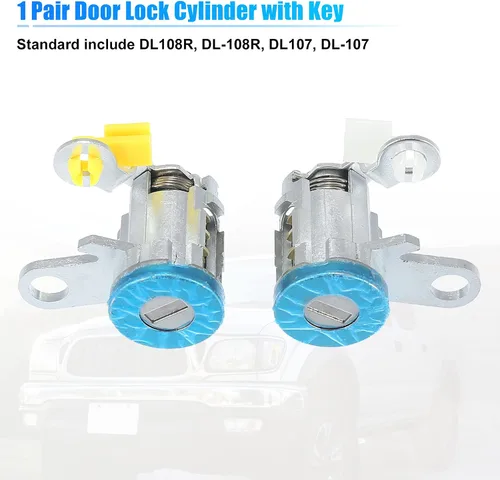 Vista 6 de X AUTOHAUX Juego de cilindros para cerradura de puerta con 2 llaves para Toyota Tacoma 1995-2004 DL-107 DL108R Juego