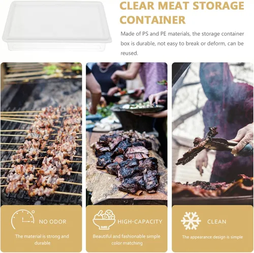 Vista 9 de Luxshiny Recipiente de almacenamiento de tocino para refrigerador, contenedor de tocino de plástico de 18.6 fl oz, recipiente de tocino de cocina