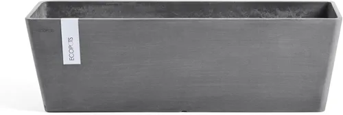 Vista 14 de Ecopots Bruges - Maceta compuesta rectangular moderna y duradera para interiores y exteriores, a base de reciclaje, color gris oscuro, 17.75 pulgadas