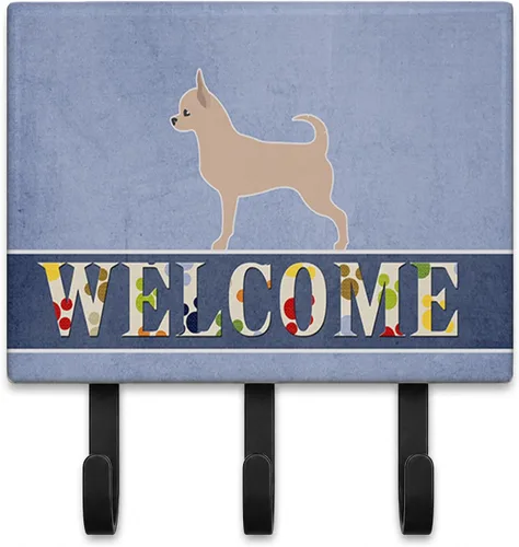 Vista 27 de Caroline's Treasures Afghan Hound - Gancho de pared de bienvenida, triple, multicolor Afghan Hound Welcome artwork on ceramic tile with three