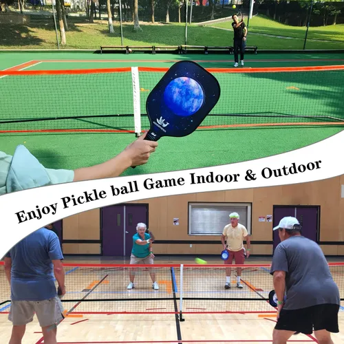 Vista 7 de Portable Pickleball Net Set, 22FT Pickle Ball Net with Paddle Set of 4 Regulation Size Net, Weather Resistant Steel Frame, Outdoor Pickleballs and