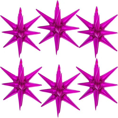 Vista 10 de 6 globos de estrella negra, globos de 22 pulgadas, globos de papel de aluminio con forma de estrella de Mylar para fiestas de cumpleaños, bodas
