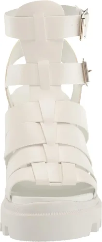 Vista 2 de Steve Madden Womens Cosmic Faux Leather Ankle Strap Gladiator Sandals