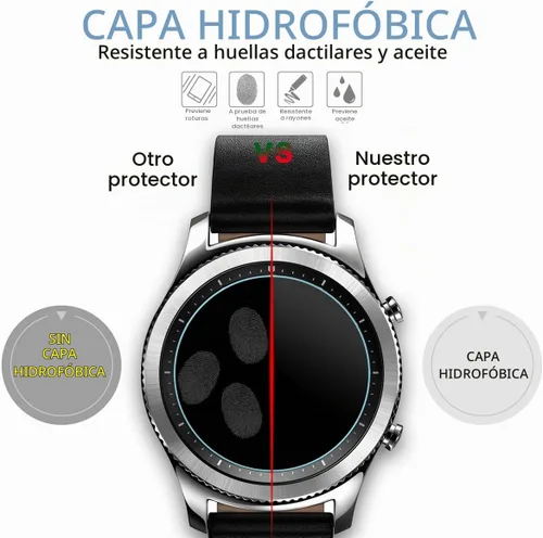 Vista 7 de Diruite Paquete de 4 protectores de pantalla para Samsung Gear S3 Frontier/Classic, dureza 2.5D 9H, película protectora de pantalla de vidrio