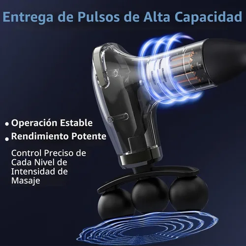 Vista 4 de Pistola de masaje con mango de extensión, herramienta masajeadora de espalda de mano, masajeador para dolor de cuello, piernas, hombros, 9