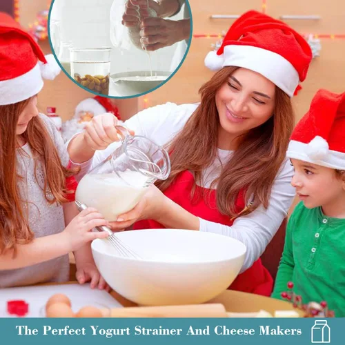 Vista 8 de Bolsa de leche de nuez reutilizable, paquete de 3 bolsas de estopilla de 12 x 10 pulgadas para colar leche de almendra/soja, colador de yogur