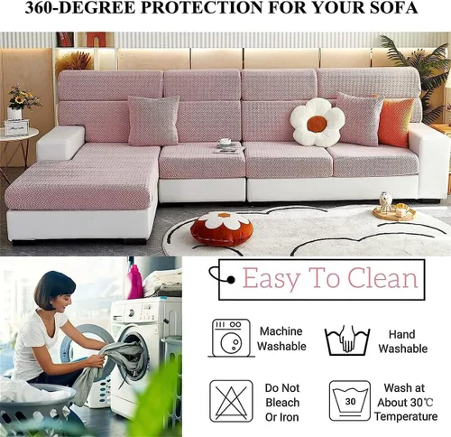 Vista 3 de Fundas de sofá, fundas de sofá elásticas para seccionales, impermeables, resistentes al desgaste, universal, elásticas, fundas de sofá