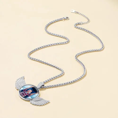 Vista 8 de Supcare - Collar con foto o etiqueta de perro para hombres, colgante de foto conmemorativo personalizado para mujeres y hombres