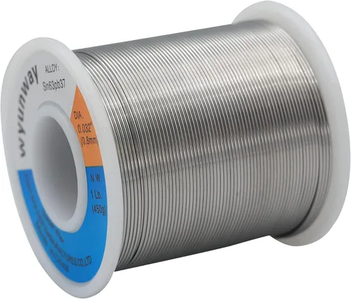 Vista 4 de Alambre de soldadura 63/37 Estaño/Plomo con núcleo de colofonia para soldadura eléctrica, peso neto (0.6 (0.024") 450g (1 lb.))