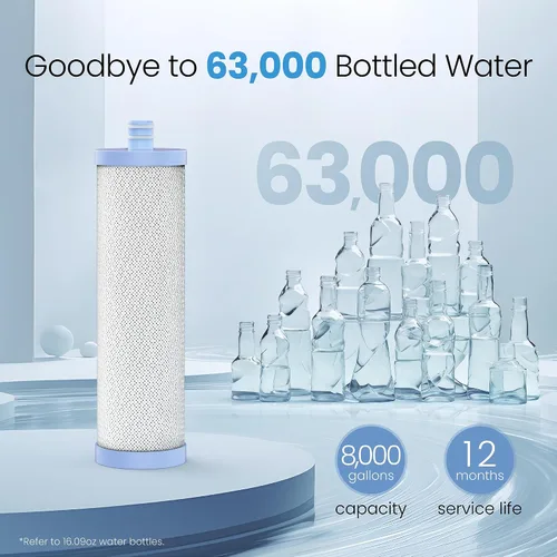 Vista 8 de Waterdrop Filtro de agua para encimera, certificado NSF/ANSI 42 y 372, filtro de agua de grifo de acero inoxidable de 5 etapas para 8000 galones