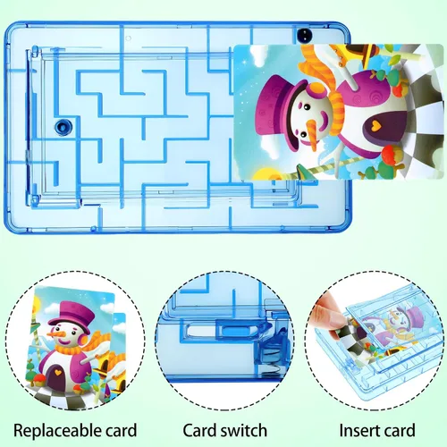 Vista 2 de Caja de regalo de rompecabezas de laberinto de 2 piezas, soporte de tarjetas de plástico, juego de máquina de pinball intelectual, divertido y verde