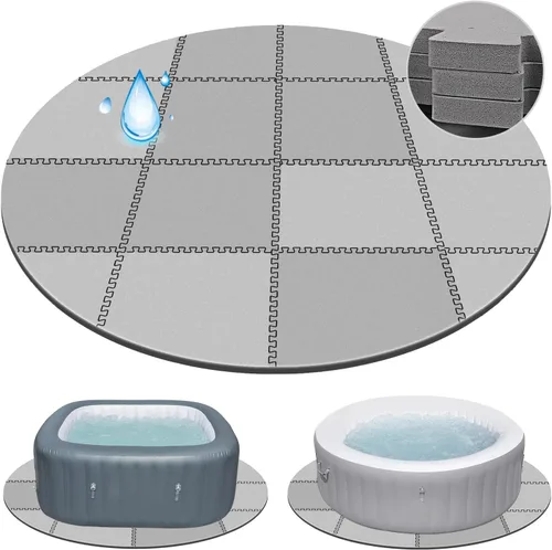Vista 9 de Alfombrilla Extra Gruesa de 1/2 Pulgada de 85 Pulgadas para Bañera de Hidromasaje para Accesorios de Bañera de Hidromasaje Inflable, Almohadilla