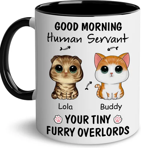 Vista 9 de WHIDOBE Taza de café personalizada de gato (1 gato), taza de café personalizada de 11 oz y 15 onzas, regalo personalizado para amantes de los gatos