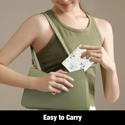 Vista 6 de Rouidr Billetera para mujer, cartera pequeña y delgada con RFID para mujer, bonito bolsillo de cuero plegable para tarjetas de crédito, mini Hoja