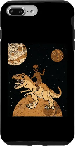 Vista 9 de Funda para iPhone 15 Alien Riding Dinosaur Black History Month Funny BLM T-Rex