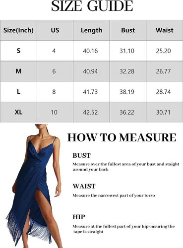 Vista 7 de ZAFUL Vestido cruzado de satén fruncido para mujer, cuello en V, sin mangas, tirantes delgados, abertura, cóctel, borla para fiesta, vestidos midi