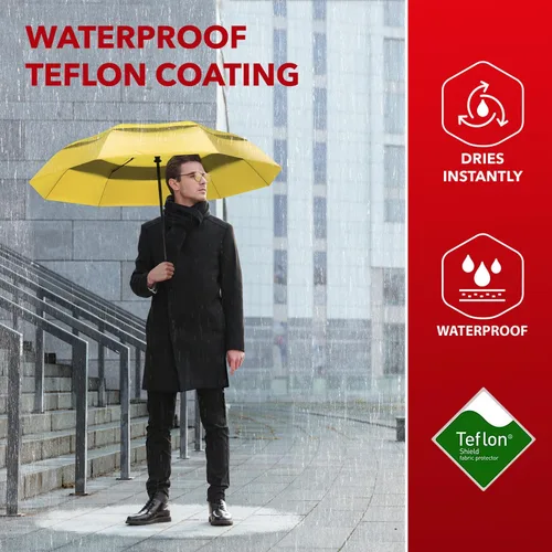 Vista 7 de Repel Umbrella Paraguas de viaje resistente al viento para lluvia, fácil de abrir automáticamente, paraguas duradero y compacto, marco de fibra
