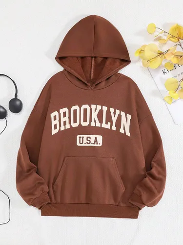 Vista 6 de Floerns Sudadera con capucha de manga larga con estampado gráfico de corazón para niñas