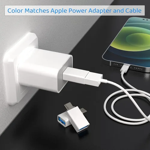 Vista 6 de Adaptador USB C a USB 1, adaptador USB-C macho a USB 3.0 hembra para MacBook Pro 2021/2020 iMac iPad Pro/mini 6 Pixel 6 5 4 xl USB C cargador