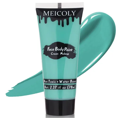 Vista 29 de MEICOLY Pintura facial y corporal en crema azul real, tubo grande de 2.37 oz a base de agua, pintura corporal completa para adultos y niños, tubo