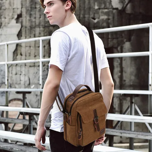 Vista 7 de Ravuo - Bolso bandolera para hombre resistente al agua tamaño pequeño para viajes