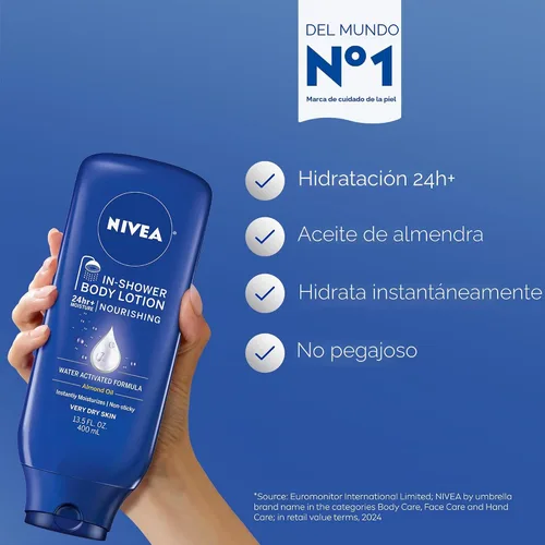 Vista 2 de Loción corporal NIVEA de manteca de cacao, paquete de de 1, Azul oscuro