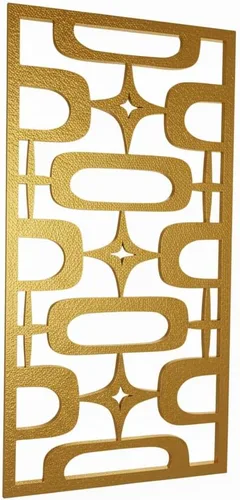 Vista 16 de MidCentury - Paneles de pared modernos de óvalos atómicos con explosiones de estrellas de estilo vintage, dorado, plateado, negro, menta, arte