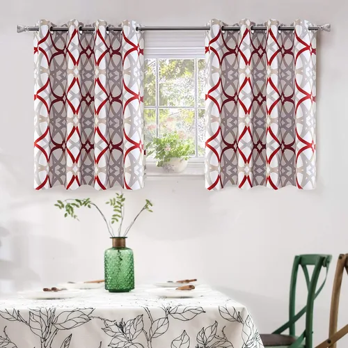 Vista 19 de Cortinas DriftAway Alexander de oscurecimiento para sala de estar, mezcla de lino con patrón, térmicas, oscurecedoras, geométricas, estilo marroquí