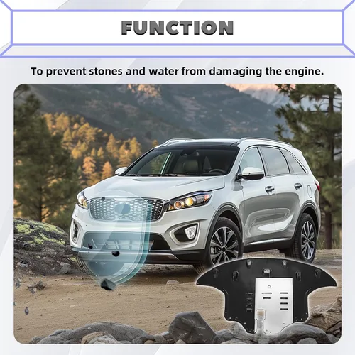 Vista 4 de HECASA Protector contra salpicaduras del motor con almohadilla de aluminio compatible con Kia Sorento EX LX S SX Limited 2016-2020 3.3L Reemplazo