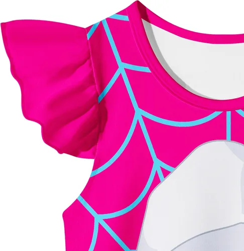 Vista 3 de Byriady Vestido de disfraz para niña, vestidos de fantasía para niños, ropa casual con volantes, ropa casual de 2 a 7 años