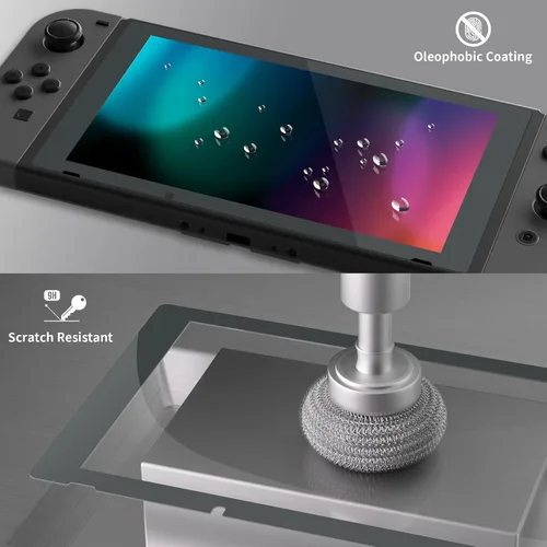 Vista 9 de eXtremeRate Colorful Border Screen Protector + Scary Party DIY Replacement Full Set Shell for Nintendo Switch
